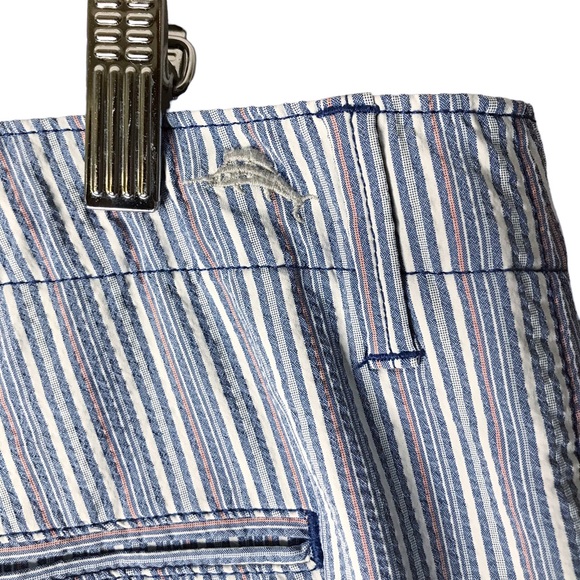 Tommy Bahama Casual Shorts Blue White Pink Stripes Summer Travel Men’s 38 Waist - Picture 8 of 9